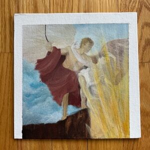 Abstract Art Canvas with Red and Blue Tones